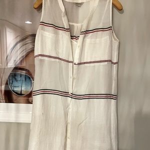 Lucky Brand Linen/Gauze Americana Dress